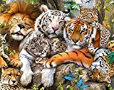 YJYG DIY-Pittura Digitale Parete Art Deco Pittura Tela, Tiger Lion Animale Tela Pittura ad Regalo per Adulti e Bambini Vernice ...