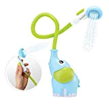 Yookidoo - Doccetta elefante blu per il bagnetto, giocattoli per il bagnetto e la doccia risveglio dei sensi, tubo spruzzatore ...