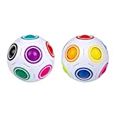 Yordawn Magic Ball 2 Pack Magic Rainbow Ball Puzzle Cube Palla Magica Arcobaleno Magico Cubo Giocattolo Educativo per Bambini Gadget ...