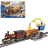 YOU339 Tecnica treno modello per bambini, mattoncini da costruzione, treno con binario e motore, tiraggio di montaggio, mattoni giocattolo per ...