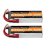 Youme Power Batteria 4S Lipo, 14.8V Lipo 4S 6500mAh 60C con Deans T Plug per Traxxas Slash X-Maxx RC Buggy ...