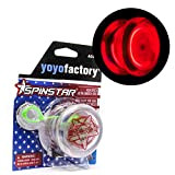 YoyoFactory SPINSTAR LED Yo-Yo - Rosso (Illuminare Yoyo, Grande per i Principianti, Corda e Istruzioni Incluse)