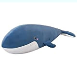 YUDIZWS Grande Peluche Balena Ripiene Simpatico Peluche Soffice, Gigantesco Animale dell'Oceano Che Abbraccia Cuscino Balena Blu Regali per Bambini Compleanno,Blu,55cm/21.7inch