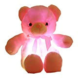 Yxian Giocattolo Peluche colorato con Orsacchiotto Luminoso, può illuminare la Luce Notturna in Peluche per Bambini da 19,69 Pollici (Rosso)