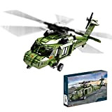YYGE Set di elicotteri tecnici, serie 718 + pezzi per la Seconda guerra mondiale, elicottero statico militare, modello da costruzione, ...