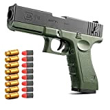 YYSQ Shell Ejection Soft Bullet Toy Gun,1:1 Size Glock Toy Gun with Magazine Look Real for Boy Gift,Training or Play ...