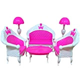 Zantec Casa delle bambole mobili soggiorno set tavolo e sedia per bambole Barbie