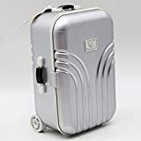 Zantec Giocattolo valigia Mini scatola portabagagli in plastica pieghevole per valigie BJD Argento