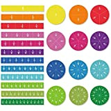ZazzyKid Set di frazioni magnetiche per piastrelle e cerchi, 156 pezzi, 12 colori codificati, contare e giocattoli matematici