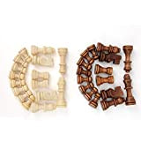 Zerodis - Set di 32 pezzi di scacchi in legno per giochi internazionali senza scacchiera completo di ricambio o di ...