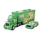 ZIJ Pixar Cars 3 Modellino, 2 pezzi, Chick Hicks Lightning McQueen Uncle Container Truck, 1:55, metallo pressofuso, regalo di compleanno, ...