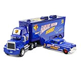 ZIJ Pixar Cars 3 Modellino, 2 pezzi, Chick Hicks Lightning McQueen Uncle Container Truck, 1:55, metallo pressofuso, regalo di compleanno, ...