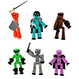 Zing Off the Grid Stikbots Pack, Set di 6 Personaggi d'azione Poseable Stikbot con armi e accessori, Include Striker, Clint, ...