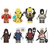 ZMOO Set di 8 mini figure anime Naruto, blocco di costruzione giocattoli collezione figurine bomboniere forniture regali di compleanno