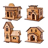 ZOSEN 3D Puzzle in legno - Modello Mini Casa - Giocattoli Educativi 3D Regalo di Puzzle per Bambini (4 Pezzi ...