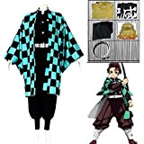 ZXCVB 2022 New Japanese Anime Kimono Tanjirou Cosplay Costume Cosplay Costume Halloween Costume(Size:l,Color:Kamado Tanjiro)
